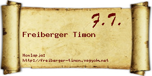 Freiberger Timon névjegykártya